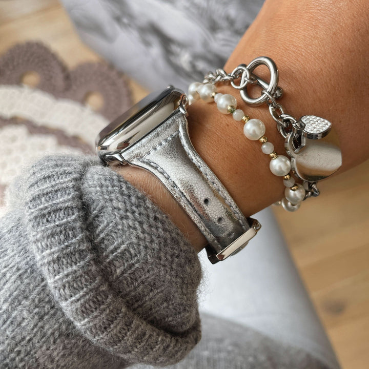 Alexo Vegan Leather Strap | Leather | apple, Apple Watch accessories, apple watch bands, apple watch bands cheap, apple watch bands clearance, apple watch bands for women, apple watch bands sale, Apple Watch gadgets, Apple Watch gear, Apple Watch Straps, flowers, men, series 9, silver, tang buckle, vegan leather, watch bands for Apple Watch, watch straps for Apple Watch, women | WizeBand