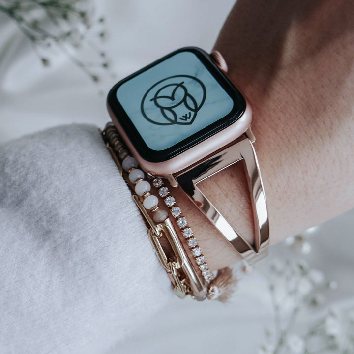 Astra Cuff | apple, Apple Watch accessories, apple watch bands, apple watch bands cheap, apple watch bands clearance, apple watch bands for women, apple watch bands sale, Apple Watch gadgets, Apple Watch gear, Apple Watch Straps, black, blackfriday22, gold, metal, series 9, silver, stainless steel, stopper, watch bands for Apple Watch, watch straps for Apple Watch, women | WizeBand