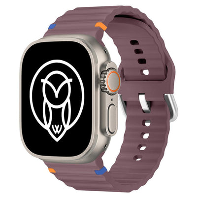Ultra watch band in deep purple, paired with Apple Watch Ultra.