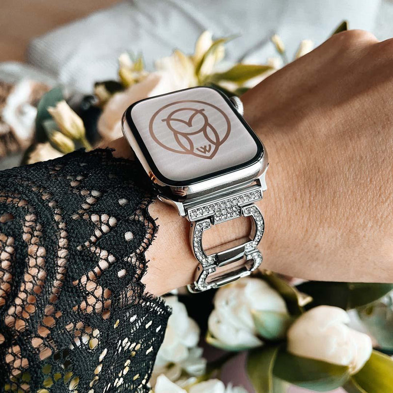 Echo Stainless Band | apple, Apple Watch accessories, apple watch bands, apple watch bands cheap, apple watch bands clearance, apple watch bands for women, apple watch bands sale, Apple Watch gadgets, Apple Watch gear, Apple Watch Straps, black, blackfriday22, dazzling, gold, jewelry clasp, metal, rhinestones, rose gold, series 9, silver, sparkly, stainless steel, watch bands for Apple Watch, watch straps for Apple Watch, women | WizeBand