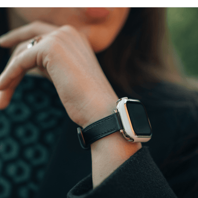 Khina Leather Strap | apple, Apple Watch accessories, apple watch bands, apple watch bands cheap, apple watch bands clearance, apple watch bands for women, apple watch bands sale, Apple Watch gadgets, Apple Watch gear, Apple Watch Straps, black, blackfriday22, fallvibes, genuine leather, gold, rose gold, series 7, series 8, series 9, silver, tang buckle, watch bands for Apple Watch, watch straps for Apple Watch, women | WizeBand