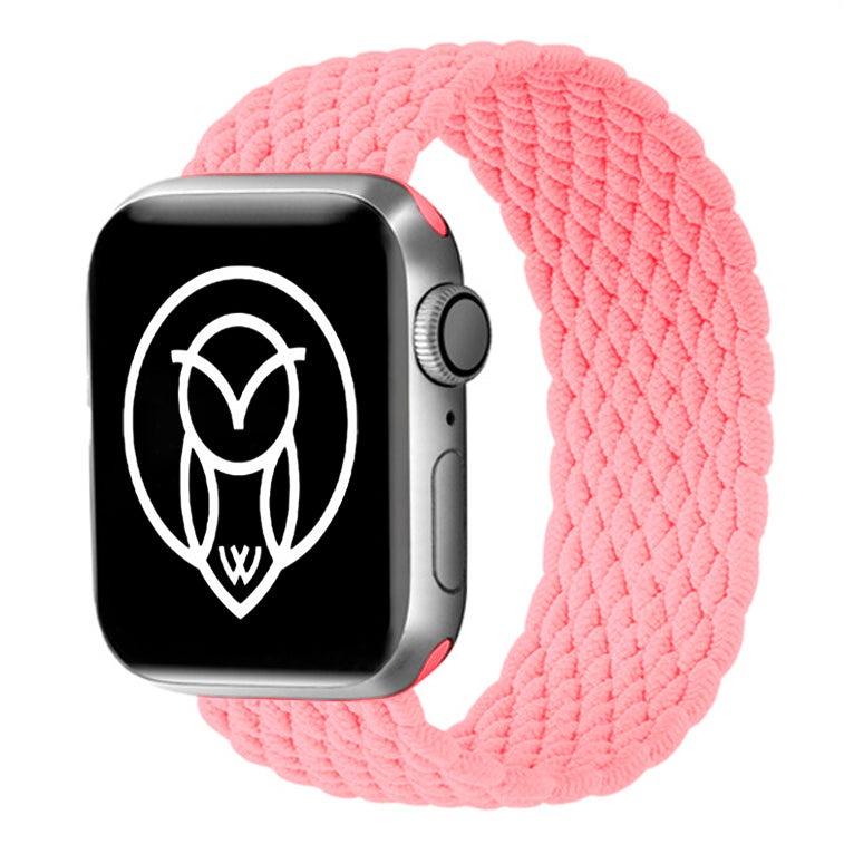 Pink Apple Watch woven strap – soft and breathable design
