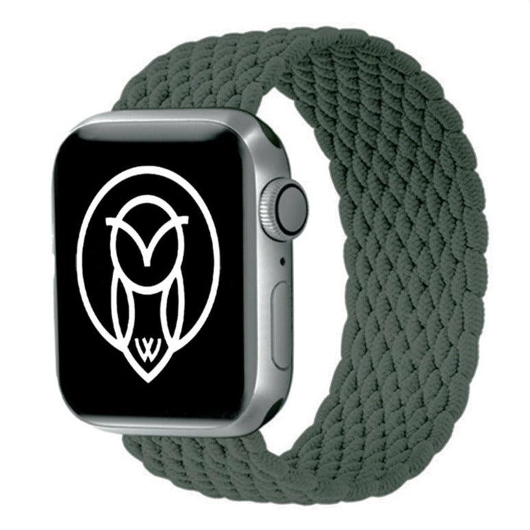 Green Apple Watch woven strap – perfect for daily wear
