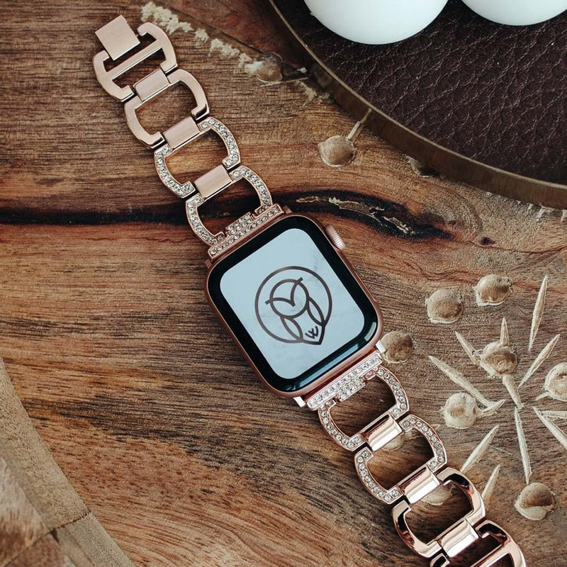 Echo Stainless Band | apple, Apple Watch accessories, apple watch bands, apple watch bands cheap, apple watch bands clearance, apple watch bands for women, apple watch bands sale, Apple Watch gadgets, Apple Watch gear, Apple Watch Straps, black, blackfriday22, dazzling, gold, jewelry clasp, metal, rhinestones, rose gold, series 9, silver, sparkly, stainless steel, watch bands for Apple Watch, watch straps for Apple Watch, women | WizeBand