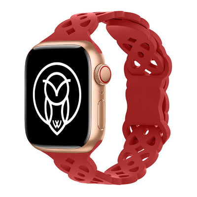 bright red slim apple watch band fire