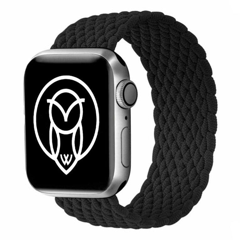 Apple Watch woven strap in black for a sleek look
