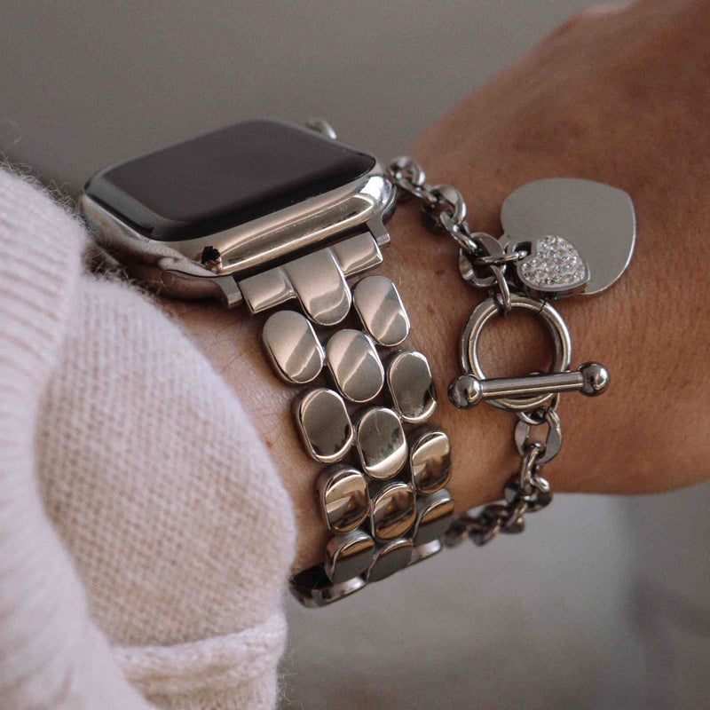 Silver Atlanta Apple Watch Band by WizeBand