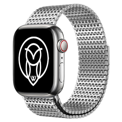Easy-fit SILVER magnetic Apple Watch band in stainless steel

