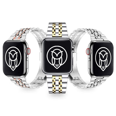 Themis Trio 3-Pack | animal print, apple, Apple Watch accessories, apple watch bands, apple watch bands cheap, apple watch bands clearance, apple watch bands for women, apple watch bands sale, Apple Watch gadgets, Apple Watch gear, Apple Watch Straps, camo, ceramic, deployant clasp, gold, leopard print, luxe, marble, pink gold, rose gold, series 7, series 8, series 9, tortoise, vintage gold, watch bands for Apple Watch, watch straps for Apple Watch, women | Shiny silver Apple Watch bands