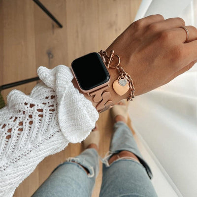 Loom T-bar Chain Bracelet | apple, Apple Watch accessories, Apple Watch gadgets, Apple Watch gear, bracelet, christmas, gift, gold, jewellery, rose gold, silver, stainless steel, woman, women | WizeBand