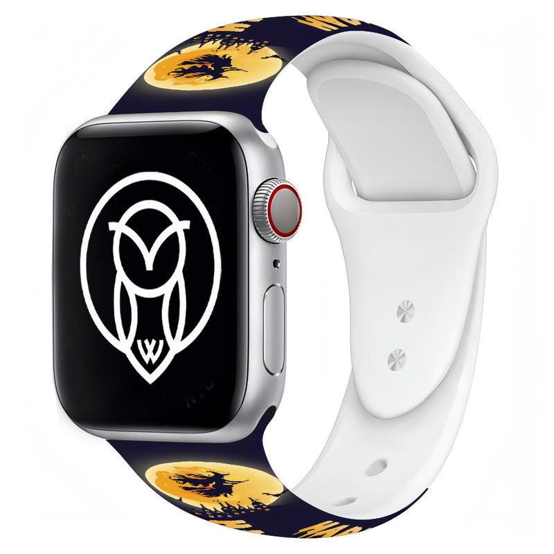 Halloween Silicone Band | apple, Apple Watch accessories, apple watch bands, apple watch bands cheap, apple watch bands clearance, apple watch bands for women, apple watch bands sale, Apple Watch gadgets, Apple Watch gear, Apple Watch Straps, autumn, fall, halloween, holiday bands, kids, men, orange, seasonal, series 9, silicone, silver, spooky, sports style loop, watch bands for Apple Watch, watch straps for Apple Watch, women | WizeBand