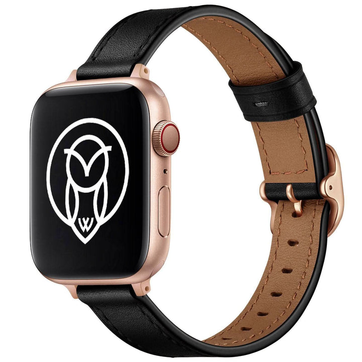 Khina Leather Strap | apple, Apple Watch accessories, apple watch bands, apple watch bands cheap, apple watch bands clearance, apple watch bands for women, apple watch bands sale, Apple Watch gadgets, Apple Watch gear, Apple Watch Straps, black, blackfriday22, fallvibes, genuine leather, gold, rose gold, series 7, series 8, series 9, silver, tang buckle, watch bands for Apple Watch, watch straps for Apple Watch, women | WizeBand
