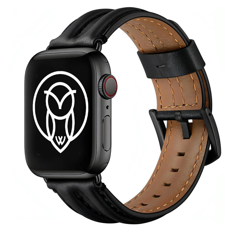 Palma Leather Strap | Leather | apple, Apple Watch accessories, apple watch bands, apple watch bands cheap, apple watch bands clearance, apple watch bands for women, apple watch bands sale, Apple Watch gadgets, Apple Watch gear, Apple Watch Straps, black, genuine leather, men, series 7, series 8, series 9, tang buckle, watch bands for Apple Watch, watch straps for Apple Watch, women | WizeBand