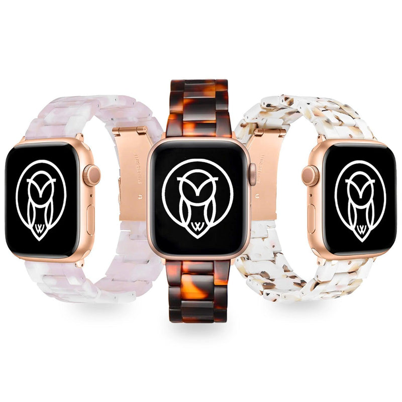 Perla Trio 3-Pack | animal print, apple, Apple Watch accessories, apple watch bands, apple watch bands cheap, apple watch bands clearance, apple watch bands for women, apple watch bands sale, Apple Watch gadgets, Apple Watch gear, Apple Watch Straps, blackfriday22, camo, ceramic, deployant clasp, gold, leopard print, luxe, marble, pink gold, rose gold, series 7, series 8, series 9, tortoise, vintage gold, watch bands for Apple Watch, watch straps for Apple Watch, women | WizeBand