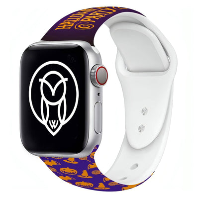 Halloween Silicone Band | apple, Apple Watch accessories, apple watch bands, apple watch bands cheap, apple watch bands clearance, apple watch bands for women, apple watch bands sale, Apple Watch gadgets, Apple Watch gear, Apple Watch Straps, autumn, fall, halloween, holiday bands, kids, men, orange, seasonal, series 9, silicone, silver, spooky, sports style loop, watch bands for Apple Watch, watch straps for Apple Watch, women | WizeBand