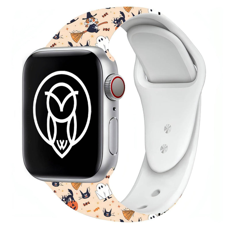 Halloween Silicone Band | apple, Apple Watch accessories, apple watch bands, apple watch bands cheap, apple watch bands clearance, apple watch bands for women, apple watch bands sale, Apple Watch gadgets, Apple Watch gear, Apple Watch Straps, autumn, fall, halloween, holiday bands, kids, men, orange, seasonal, series 9, silicone, silver, spooky, sports style loop, watch bands for Apple Watch, watch straps for Apple Watch, women | WizeBand