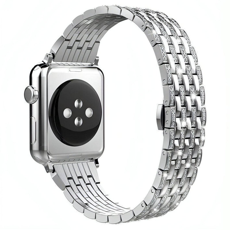 Alec Metal Band | apple, Apple Watch accessories, apple watch bands, apple watch bands cheap, apple watch bands clearance, apple watch bands for women, apple watch bands sale, Apple Watch gadgets, Apple Watch gear, Apple Watch Straps, black, butterfly clasp, gold, metal, rhinestones, rose gold, series 9, silver, sparkly, stainless steel, watch bands for Apple Watch, watch straps for Apple Watch, woman | WizeBand