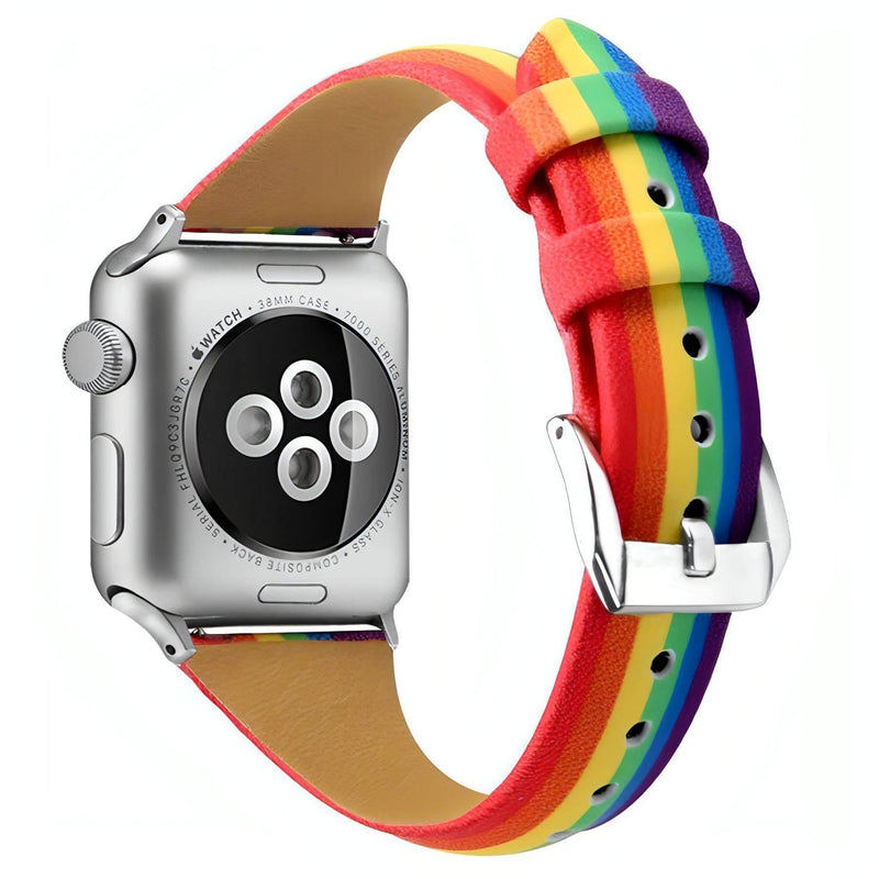 Artemis Pride Edition | apple, Apple Watch accessories, apple watch bands, apple watch bands cheap, apple watch bands clearance, apple watch bands for women, apple watch bands sale, Apple Watch gadgets, Apple Watch gear, Apple Watch Straps, men, series 9, silver, tang buckle, vegan leather, watch bands for Apple Watch, watch straps for Apple Watch, women | WizeBand