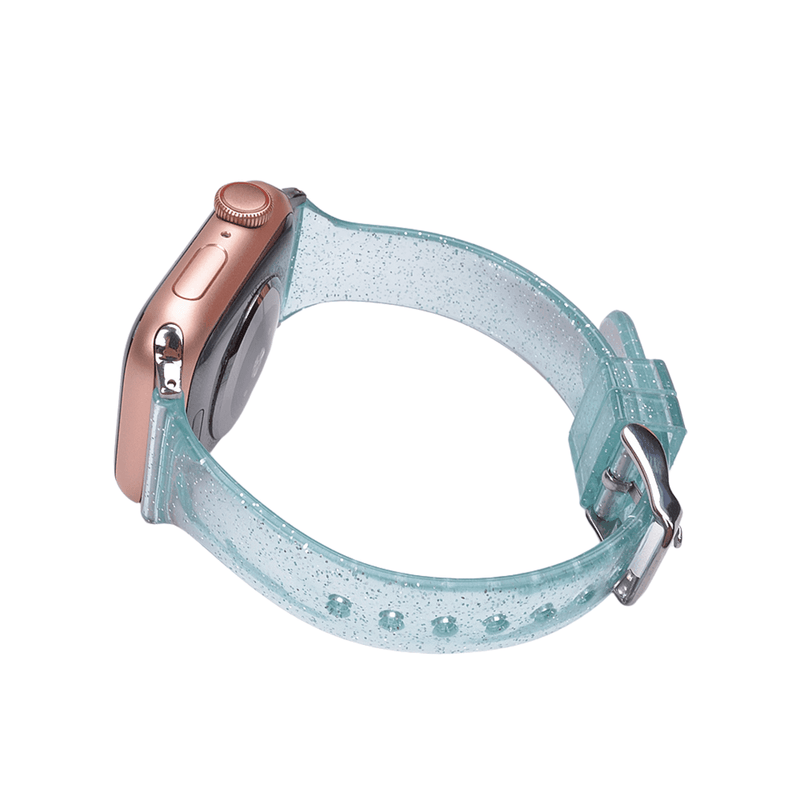 Aurora Silicone Band | apple, Apple Watch accessories, apple watch bands, apple watch bands cheap, apple watch bands clearance, apple watch bands for women, apple watch bands sale, Apple Watch gadgets, Apple Watch gear, Apple Watch Straps, kids, series 9, silicone, silver, sparkly, tang buckle, watch bands for Apple Watch, watch straps for Apple Watch, women | WizeBand