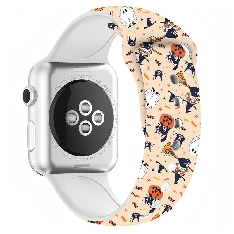 Halloween Silicone Band | apple, Apple Watch accessories, apple watch bands, apple watch bands cheap, apple watch bands clearance, apple watch bands for women, apple watch bands sale, Apple Watch gadgets, Apple Watch gear, Apple Watch Straps, autumn, fall, halloween, holiday bands, kids, men, orange, seasonal, series 9, silicone, silver, spooky, sports style loop, watch bands for Apple Watch, watch straps for Apple Watch, women | WizeBand