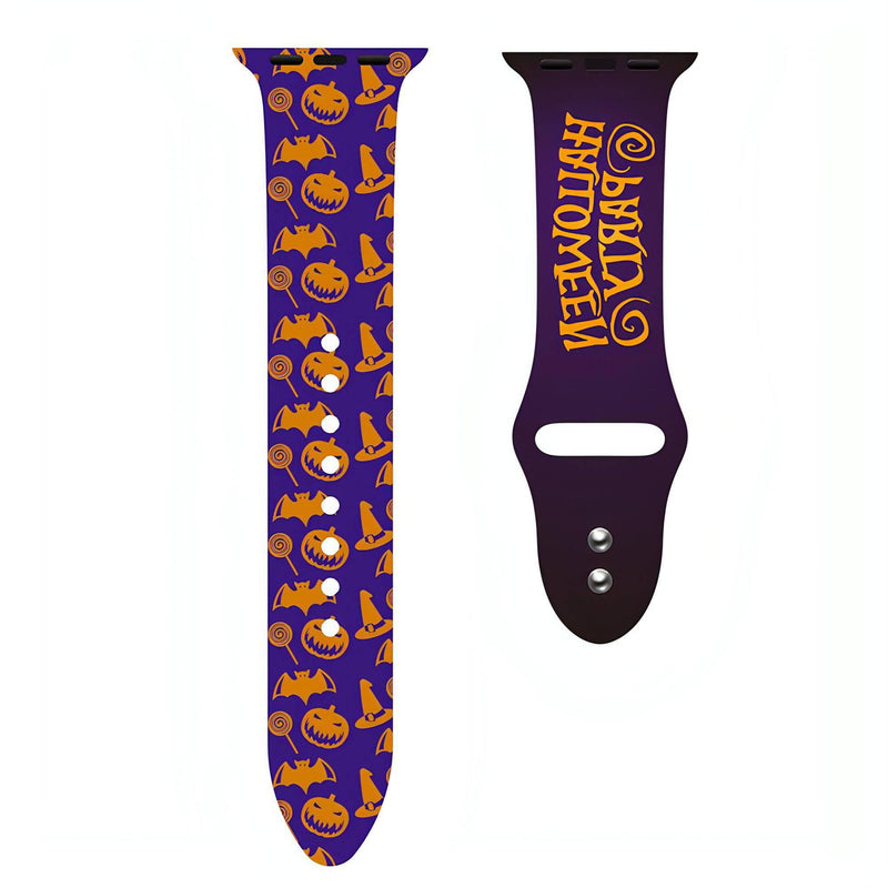 Halloween Silicone Band | apple, Apple Watch accessories, apple watch bands, apple watch bands cheap, apple watch bands clearance, apple watch bands for women, apple watch bands sale, Apple Watch gadgets, Apple Watch gear, Apple Watch Straps, autumn, fall, halloween, holiday bands, kids, men, orange, seasonal, series 9, silicone, silver, spooky, sports style loop, watch bands for Apple Watch, watch straps for Apple Watch, women | WizeBand