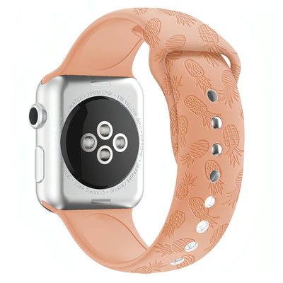 Maya Silicone Band | apple, Apple Watch accessories, apple watch bands, apple watch bands cheap, apple watch bands clearance, apple watch bands for women, apple watch bands sale, Apple Watch gadgets, Apple Watch gear, Apple Watch Straps, bright, colourful, kids, pastel colours, pineapple, series 7, series 8, series 9, silicone, silver, sports style loop, watch bands for Apple Watch, watch straps for Apple Watch, women | WizeBand