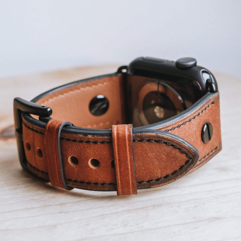 Miltos Leather Strap | apple, Apple Watch accessories, apple watch bands, apple watch bands cheap, apple watch bands clearance, apple watch bands for women, apple watch bands sale, Apple Watch gadgets, Apple Watch gear, Apple Watch Straps, black, genuine leather, men, series 7, series 8, series 9, tang buckle, watch bands for Apple Watch, watch straps for Apple Watch, women | WizeBand