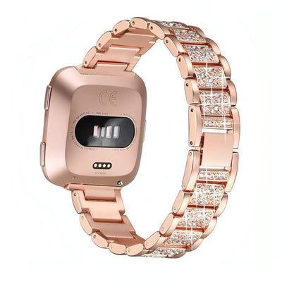 Rhoe Fitbit Metal Band | Apple Watch accessories, Apple Watch gadgets, Apple Watch gear, black, fit bit, fitbit, jewelry clasp, metal, pink gold, rhinestones, rose gold, silver, stainless steel, women | WizeBand