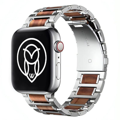 Philos Wooden Stainless Band | apple, Apple Watch accessories, apple watch bands, apple watch bands cheap, apple watch bands clearance, apple watch bands for women, apple watch bands sale, Apple Watch gadgets, Apple Watch gear, Apple Watch Straps, black, deployant clasp, men, metal, series 7, series 8, series 9, silver, stainless steel, watch bands for Apple Watch, watch straps for Apple Watch | WizeBand
